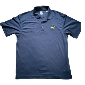 Cutter & Buck Black DryTec Polo XL Cal Berkeley Logo Golf Performance Shirt